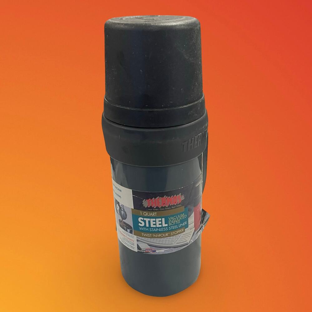 Thermos 1 Qt Vacuum Insulated Bottle Stainless Steel Liner Twist N Pour Stopper